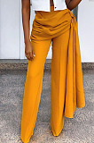 Fashion Casual Pure Color Mid Waist Wide Leg Pants SY8843