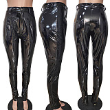 Autumn Winter Split Glitter Mid Waist Bodycon Pants LD9006