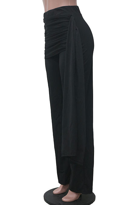 Fashion Casual Pure Color Mid Waist Wide Leg Pants SY8843