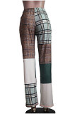 New Casual Design Printed Mid Waist Wide Leg Pants SY8846