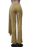 Fashion Casual Pure Color Mid Waist Wide Leg Pants SY8843