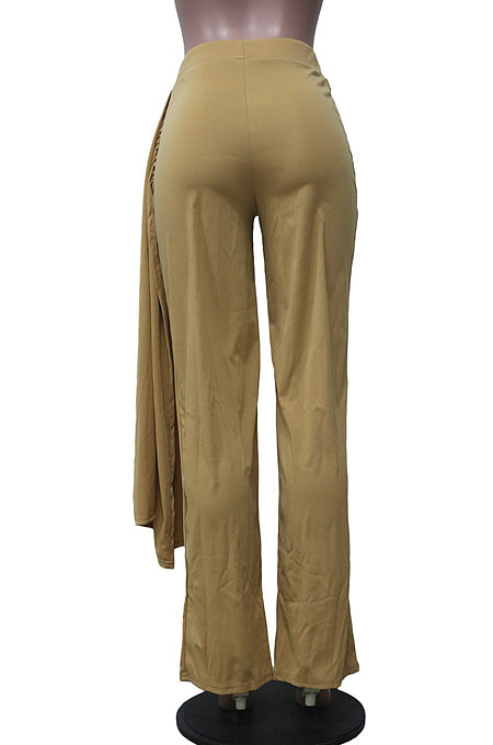 Fashion Casual Pure Color Mid Waist Wide Leg Pants SY8843