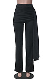 Fashion Casual Pure Color Mid Waist Wide Leg Pants SY8843
