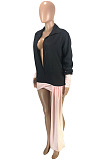 Night Club Stipe fSpliced Long Sleeve Lapel Neck Loose Shirts SM9226