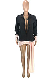 Night Club Stipe fSpliced Long Sleeve Lapel Neck Loose Shirts SM9226