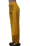 Fashion Casual Pure Color Mid Waist Wide Leg Pants SY8843
