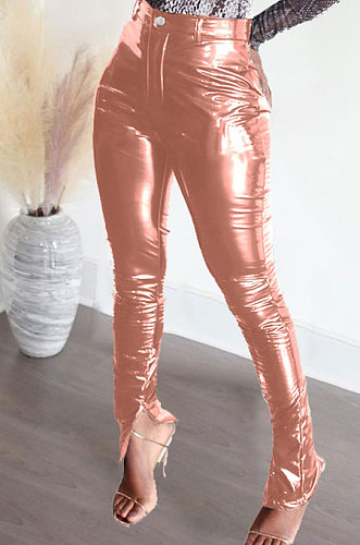 Autumn Winter Split Glitter Mid Waist Bodycon Pants LD9006