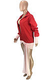 Night Club Stipe fSpliced Long Sleeve Lapel Neck Loose Shirts SM9226