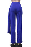 Fashion Casual Pure Color Mid Waist Wide Leg Pants SY8843