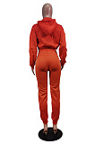 Fashion Casual Long Sleeve Dew Waist Zipper Cardigan Tops Jogger Pants Solid Color Suit WY6866