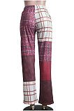 New Casual Design Printed Mid Waist Wide Leg Pants SY8846