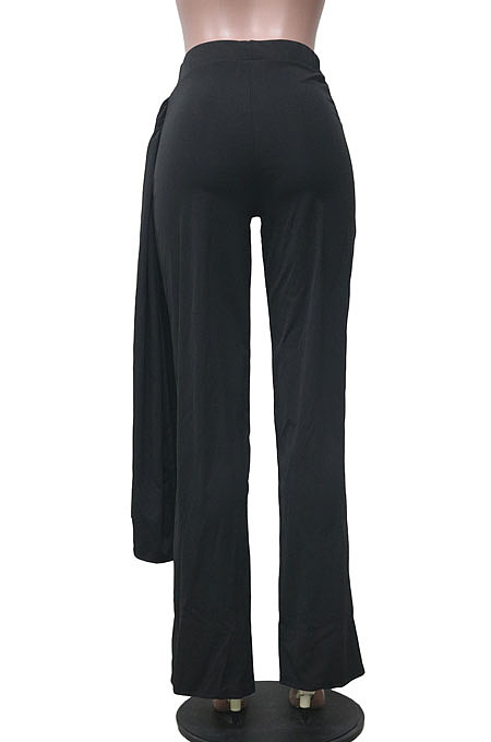 Fashion Casual Pure Color Mid Waist Wide Leg Pants SY8843