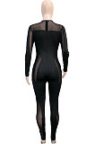 Women Sexy Perspectivity Mesh Spaghetti Spliced Bodycon Jumpsuits SN390244