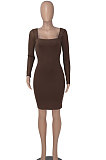 Autumn Winter Fashion Sexy Mesh Spaghetti Spliced Long Sleeve Hip Mini Dress WMZ2692