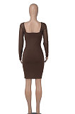 Autumn Winter Fashion Sexy Mesh Spaghetti Spliced Long Sleeve Hip Mini Dress WMZ2692