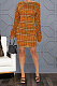 Euramerican Women Fashion Plaid Bandage Ruffle Mini Dress GL6528