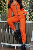 Casual Cotton Blend Long Sleeve Zipper Cardigan Coat Jogger Pants Plain Suit HHM6535