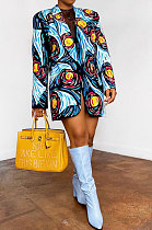 Women Fashion Starry Sky Woolen Single-Breasted Turn-Down Collar Coat GL6529