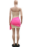Sexy Perspectivity Strapless Mesh Spaghetti Spliced Mini Dress CCY9402