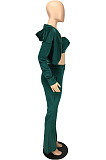 Wholesale Women Velvet Cloth Pure Color Strapless+Cardigan Zipper Coat Jogger Pants Casual Suit LYY9320