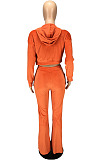 Wholesale Women Velvet Cloth Pure Color Strapless+Cardigan Zipper Coat Jogger Pants Casual Suit LYY9320