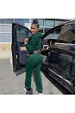 Wholesale Women Velvet Cloth Pure Color Strapless+Cardigan Zipper Coat Jogger Pants Casual Suit LYY9320