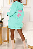 Embroidered Pocket Hoodie Loose Mini Dress GL6530