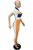 Hot Fashion Matching Color Spliced Long Sleeve Zipper Bodycon Jumpsuits LYY9321