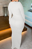 Fahion Sexy High Quality Ribber Long Sleeve V Neck Slim Fitting Dress LYY9322