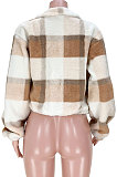 Women Soft Woolen Printing Cardigan Zipper Outerwear GL6550