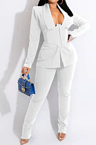 Fahion New Women Long Sleeve Collect Waist With Blet Tops Trousers Businss Suit TK62010 