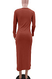 Sexy Ribber Pure Color Square Neck Slit Slim Fitting TK6208
