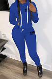 Casual Simple Women Letter Printed Long Sleeve Zipper Hoodie Jogger Pants Suit TK6211
