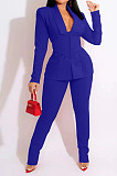 Fahion New Women Long Sleeve Collect Waist With Blet Tops Trousers Businss Suit TK62010 