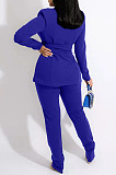 Fahion New Women Long Sleeve Collect Waist With Blet Tops Trousers Businss Suit TK62010 