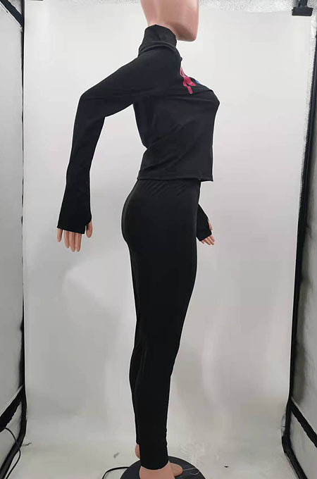 Wholesale New Printed Zipper Tops Jogger Pants Casual Suit TK6213