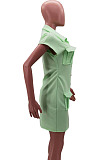 Fashion New Women Lapel Neck Single-Breasted With Pocket Cardigan Dress HHM6602