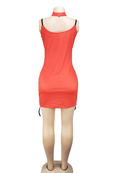 Women Sexy Bandage Printing Pullover High Waist Tight Mini Dress AL080
