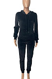 Euramerican Pullover Hoodie Pleuche Sport Pants Sets Q8006