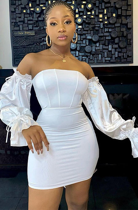 Elegant  Sexy Pure Color Patchwork Long Sleeve Bandage Party Bodycon Mini Dress BN9310