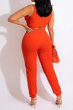 Solid Color Sleeveless Knitting Sexy Tops Pants Sets MY10037