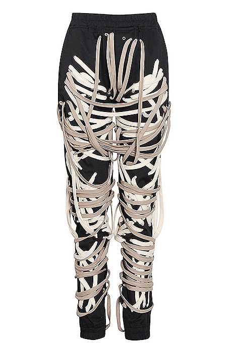 Fashion Casual Bandage Elastic Waist Long Pants OFMY25876