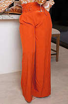 Wholesale Fashion Pure Color High Waist With Beltband Wide Leg Pants AMX6071