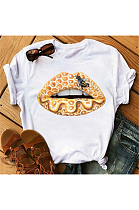 Lips Month Printed Milk Fabric Materical T Shirts CPDZ0818
