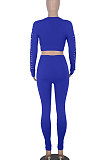Women Solid Color Hollow Out Crop Fashion Casual Pants Sets WMZ0099
