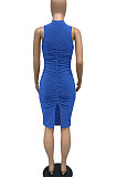 Euramericna Women Bright Silver Ruffle Split Party Hip Sexy Mini Dress WMZ2713