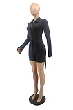 Wholesale New Women Long Sleeve Lapel Neck Single-Breasted Drawsting Shirt Shorts Casual Suit MTY6610
