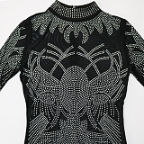 Euramerican Trendy Sexy Perspectivity Bling Bling Skinny Mid Waist Hip Mini Dress NO Underwear CCY9530