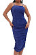 Condole Belt Sexy Glistening Split Ruffle Mini Dress WMZ2714