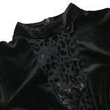 Sexy Fashion Feather Collect Waist Velvet Skinny Mini Dress CCY9526